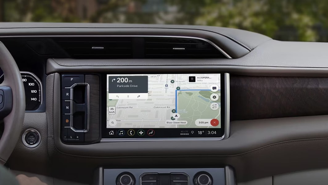 OnStar Navigation GPS inside car on dashboard.